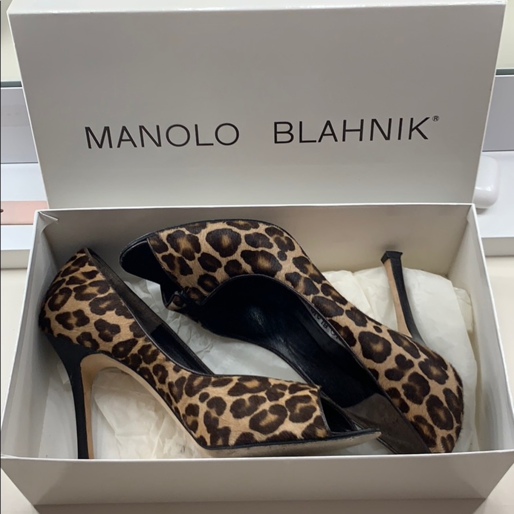 Manolo Blahnik Leopard Print Heel
